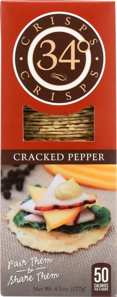 34 DEGREES: Cracked Pepper Crispbread, 4.5 oz on Sale