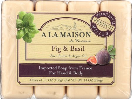 A LA MAISON: Fig & Basil Bar Soap 4 Bars Value Pack, 14 oz Fashion