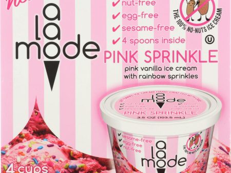 A LA MODE: Ice Cream Cups Pink Sprinkle 4 cups, 14 oz Online now