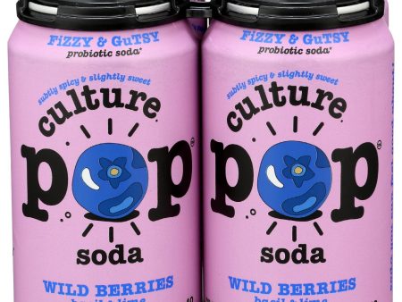 CULTURE POP: Soda Probiotic Wild Berry 4Pk, 48 fo Online Sale