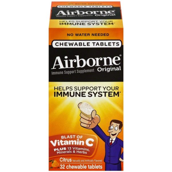 AIRBORNE: Immune Support Supplement Tablets Citrus, 32 pc Sale