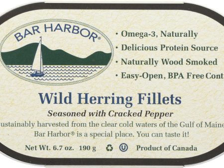 BAR HARBOR: Wild Herring Fillet Seasoned With Cracked Pepper, 6.7 oz Supply