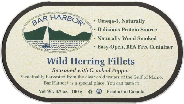 BAR HARBOR: Wild Herring Fillet Seasoned With Cracked Pepper, 6.7 oz Supply