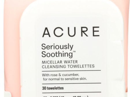 ACURE: Soothing Micellar Water Cleansing Towelettes, 30 Towelletes Sale