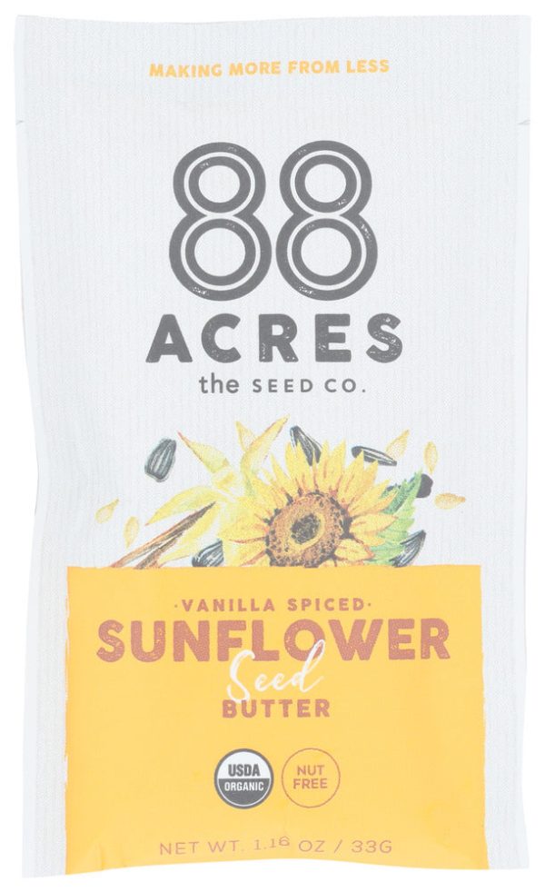 88 ACRES: Vanilla Spiced Sunflower Seed Butter, 1.16 oz For Discount