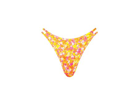 Twin Strap Cheeky Bikini Bottom - Mimosa Meadows Cheap