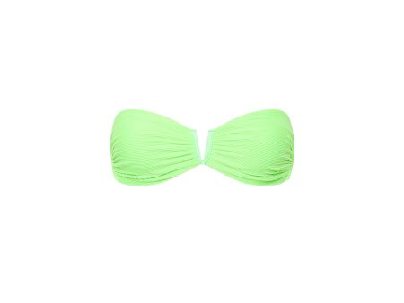 V Strapless Bandeau Bikini Top - Luau Lime Ribbed Supply