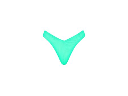 Y Cheeky Bikini Bottom - Turquoise Mint Ribbed Online Sale