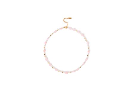 Beaded Gem Necklace - Pink Opal Hot on Sale