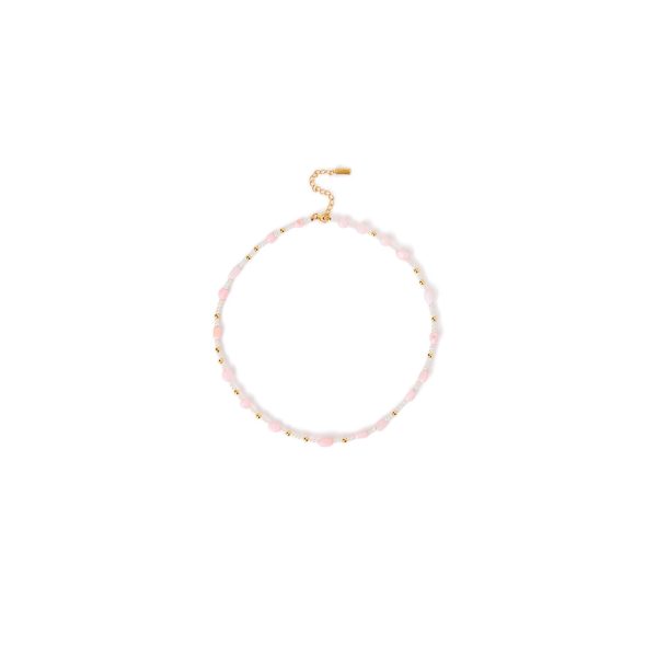 Beaded Gem Necklace - Pink Opal Hot on Sale