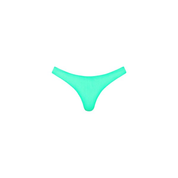 Minimal Full Coverage Bikini Bottom - Turquoise Mint Ribbed Hot on Sale