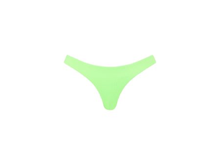 Minimal Full Coverage Bikini Bottom - Luau Lime Ribbed For Discount