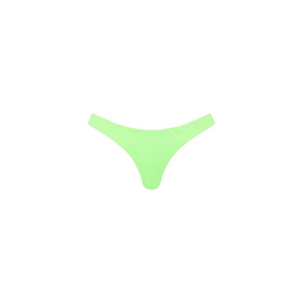 Minimal Full Coverage Bikini Bottom - Luau Lime Ribbed For Discount