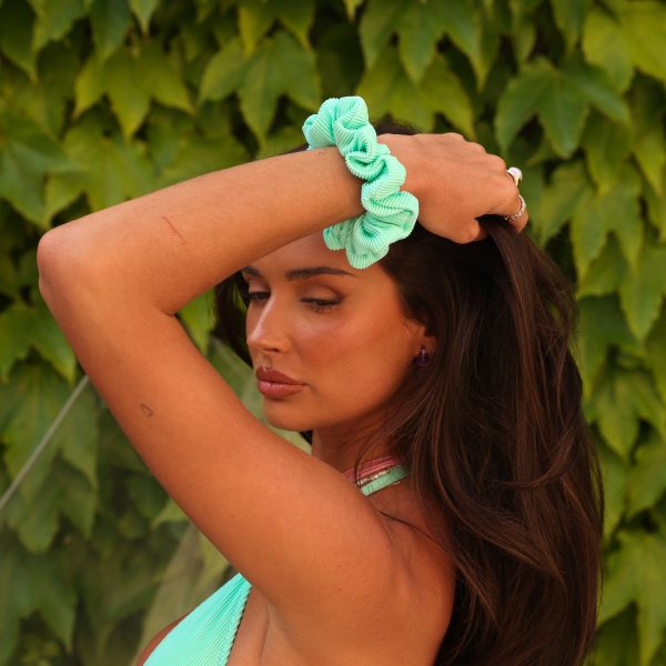 Scrunchie - Turquoise Mint Ribbed Sale