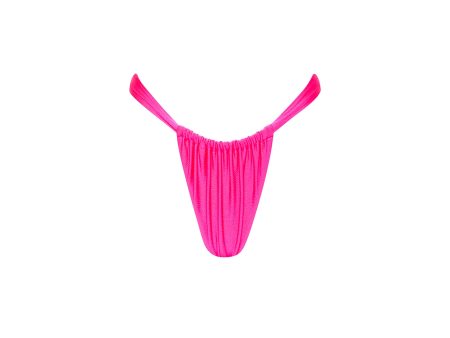 Ruched Thong Bikini Bottom - Posh Pink Cheap