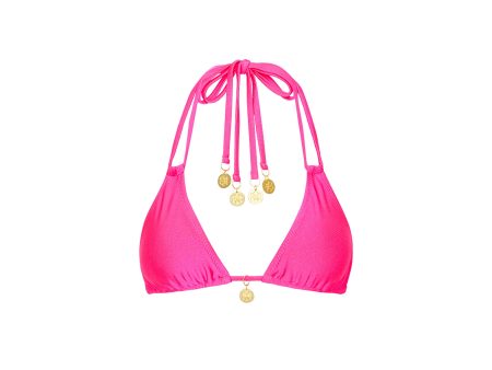 Halter Bralette Bikini Top - Posh Pink For Cheap