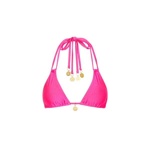 Halter Bralette Bikini Top - Posh Pink For Cheap