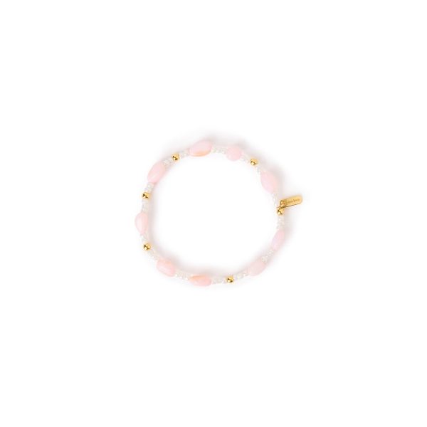 Beaded Stretch Bracelet - Pink Opal on Sale