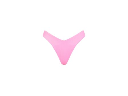 Y Cheeky Bikini Bottom - Taffy Pink Ribbed For Sale