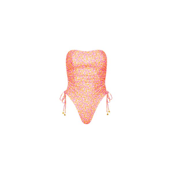 Ruched Bandeau One Piece - Sherbet Shimmer Cheap