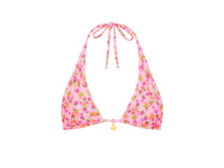 Classic Tie Halter Bikini Top - Frangipani Fever Discount