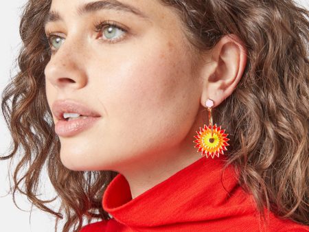 Golden Sunflower Earrings Online now